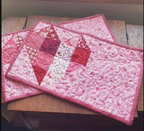 Dear Heart Snack Mat Pattern Card by Tricia Lynn Maloney Orphan Quilt Designs for Villa Rosa Designs finished size 8" x 14"