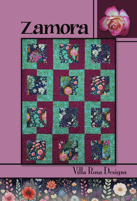 Zamora Quilt Pattern From Villa Rosa Designs - size 48" x 64"