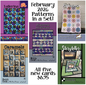 Villa Rosa Pattern Card Set for February 2026 Patterns Set includes 5 printed pattern cards in the set