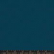 The image is a close-up of a dark blue fabric with a pattern of small black dots, resembling a polka dot design.