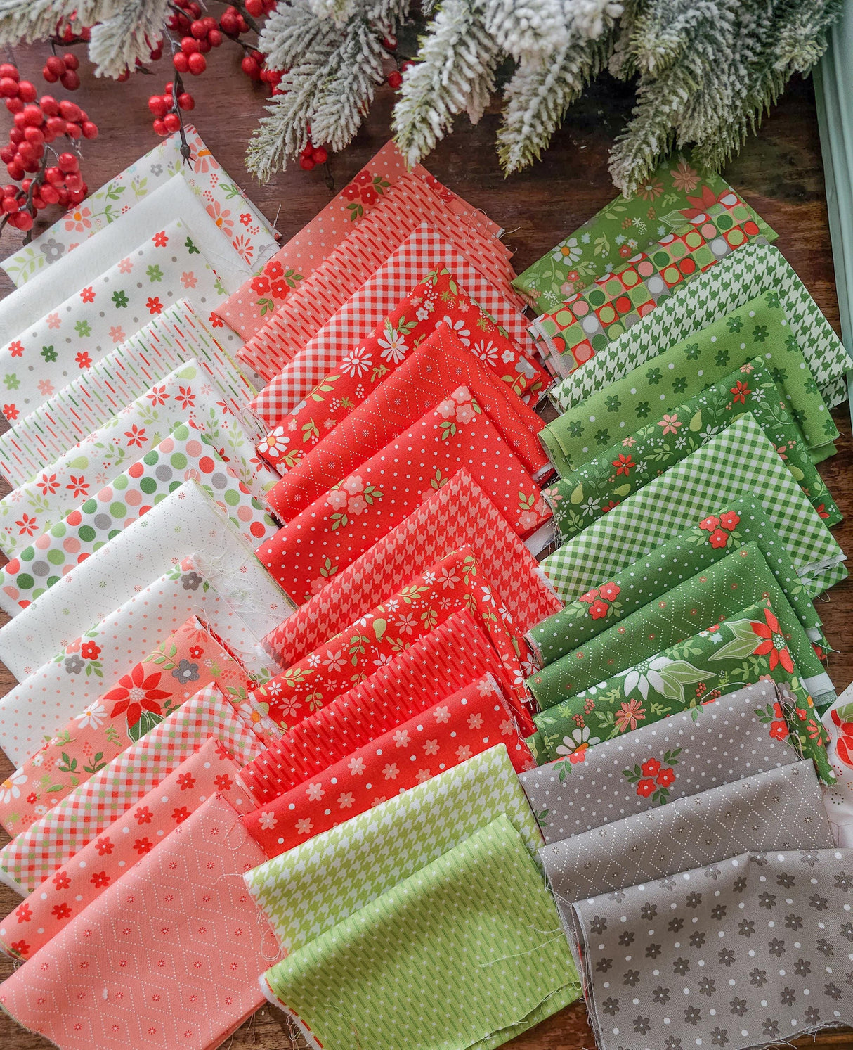 Poinsettia And Pear Honey Bun by Sherri & Chelsi 37710HB for Moda Fabrics