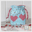 Two of Hearts Drawstring Bag by Sewn Wyoming SITF211D -- Printed Pattern ONLY