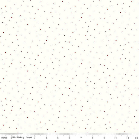 Riley Blake Dapple Dot on White Barn Red by RBD Designers C645-Barn Red