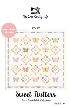 Sweet Flutters Quilt Pattern MSQL197 by Heather Briggs for My Sew Quilty Life, Finished Size 65" x 65"
