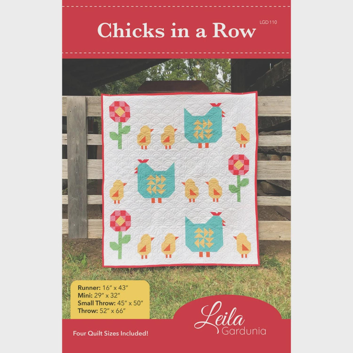 Chicks in a Row LGD110 by Leila Gardunia Includes 4 sizes