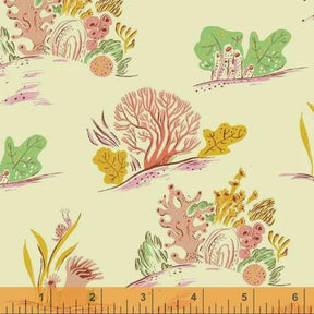 Malibu Heather Ross Coral for Windham Fabrics 52147-21 Sold in 1//2 Yard increments