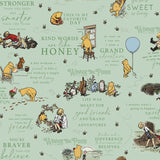 Winnie the Pooh Main Green Yardage C17000-Green by Echo Park Paper Co. For Riley Blake Sold in 1/2 yard Increments