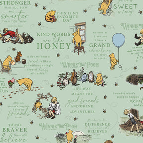 Winnie the Pooh Main Green Yardage C17000-Green by Echo Park Paper Co. For Riley Blake Sold in 1/2 yard Increments