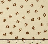Rover Dog Paw Tan C5213-TAN by Bella Blvd for Riley Blake Sold in 1/2 Yard Increments