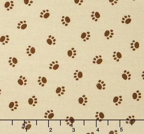 Rover Dog Paw Tan C5213-TAN by Bella Blvd for Riley Blake Sold in 1/2 Yard Increments
