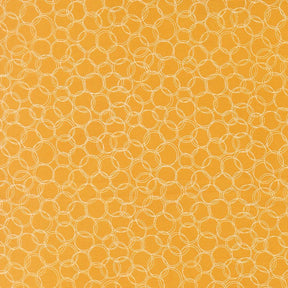 a repeating pattern of overlapping circles in various shades of yellow, creating a visually striking and textured design.