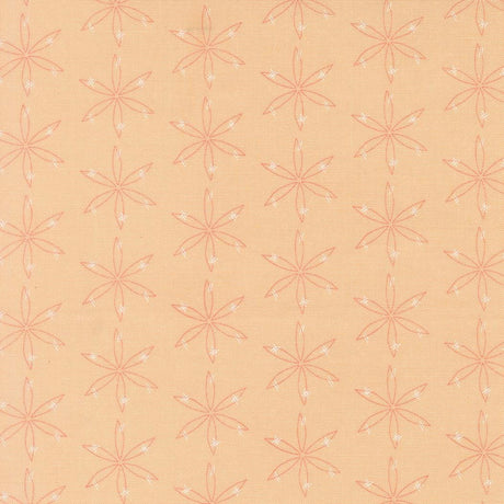 a repeating pattern of pink and white flowers on a beige background.