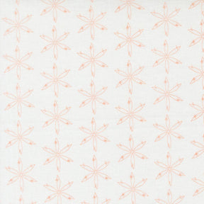 a repeating pattern of orange and white flowers or star-like shapes on a white background.