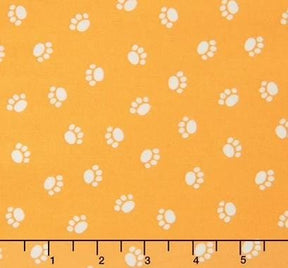 Rover Dog Paw Orange C5213-Orange by Bella Blvd for Riley Blake Sold in 1/2 Yard Increments