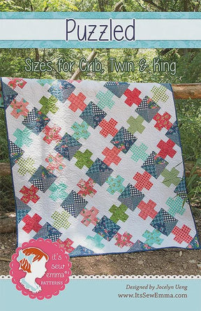 Puzzled Printed Quilt Pattern By It's Sew Emma ISE-159 by It's Sew Emma available in 4 sizes