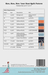 Row, Row, Row Your Boat Printed Quilt Pattern By It's Sew Emma ISE-110 by It's Sew Emma 58.5" x 61.5"