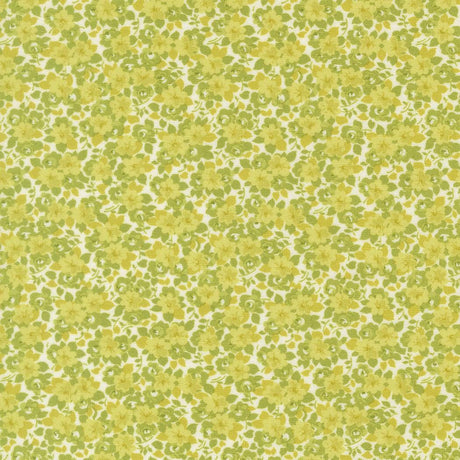 The image is a repeating pattern of yellow flowers on a white background.