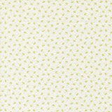 a repeating pattern of small green flowers or leaves on a light-colored background.