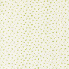 a repeating pattern of small green flowers or leaves on a light-colored background.