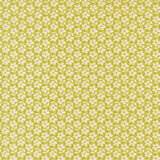 a repeating pattern of white flowers on a green background.