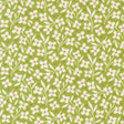 a repeating pattern of white flowers with red centers against a green background.
