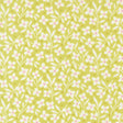 a repeating pattern of white flowers with pink centers against a yellow background.