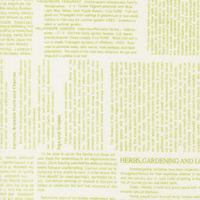 a collage of various texts and phrases related to herbs, gardening, and folklore, with some of the phrases repeated across multiple images. The text is in a yellowish-green color and appears to be in a non-standard font, making it difficult to read and transcribe accurately without speculation.