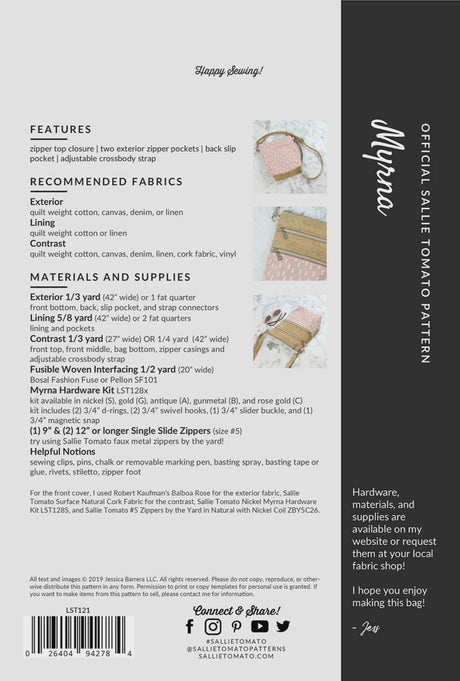 Myrna Crossbody Bag Pattern by Sallie Tomato LST121