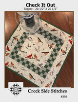 Check It Out Table Topper CSS336 From Creek Side Stitches 20" x 20"