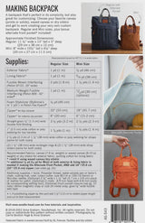Making Backpack Pattern AG543 From Noodlehead By Anna Graham 2 sizes