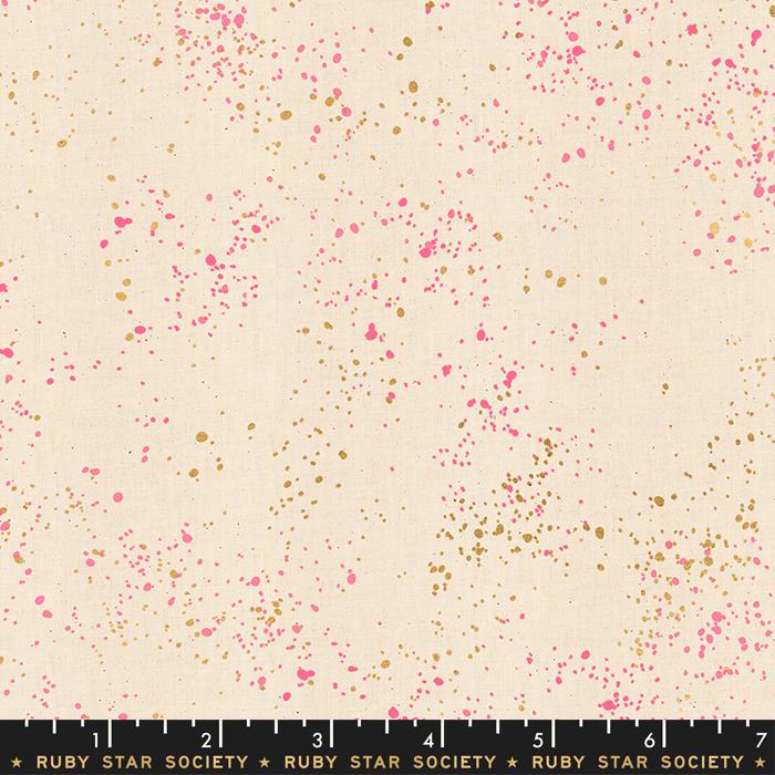 Speckled Metallic Neon Pink Yardage RS5027-16M by Rashida Coleman-Hale Sold in 1/2 yard increments cut continuously