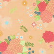 a vibrant and colorful floral pattern with various flowers and leaves in shades of pink, red, and green. The pattern is composed of multiple images, creating a visually appealing and dynamic design.