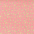 a pattern of pink and yellow leaves scattered across a pink background.