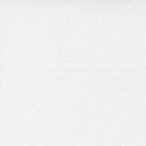 The image is a white fabric with a repeating pattern of white star-like shapes.