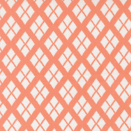 a repeating pattern of white diamond shapes arranged in a diagonal grid on a light orange background.