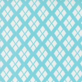 a repeating pattern of diamond shapes in shades of blue and white, creating a visually striking and symmetrical design.