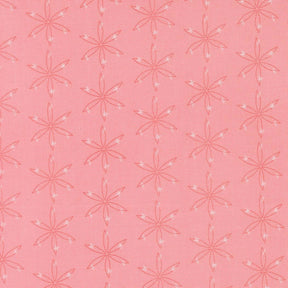 a repeating pattern of pink flowers with white petals arranged in a grid-like fashion.