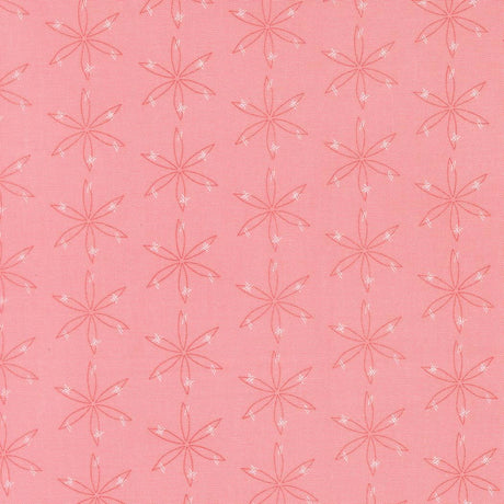 a repeating pattern of pink flowers with white petals arranged in a grid-like fashion.