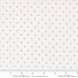 a fabric with a repeating pattern of small pink squares on a white background.