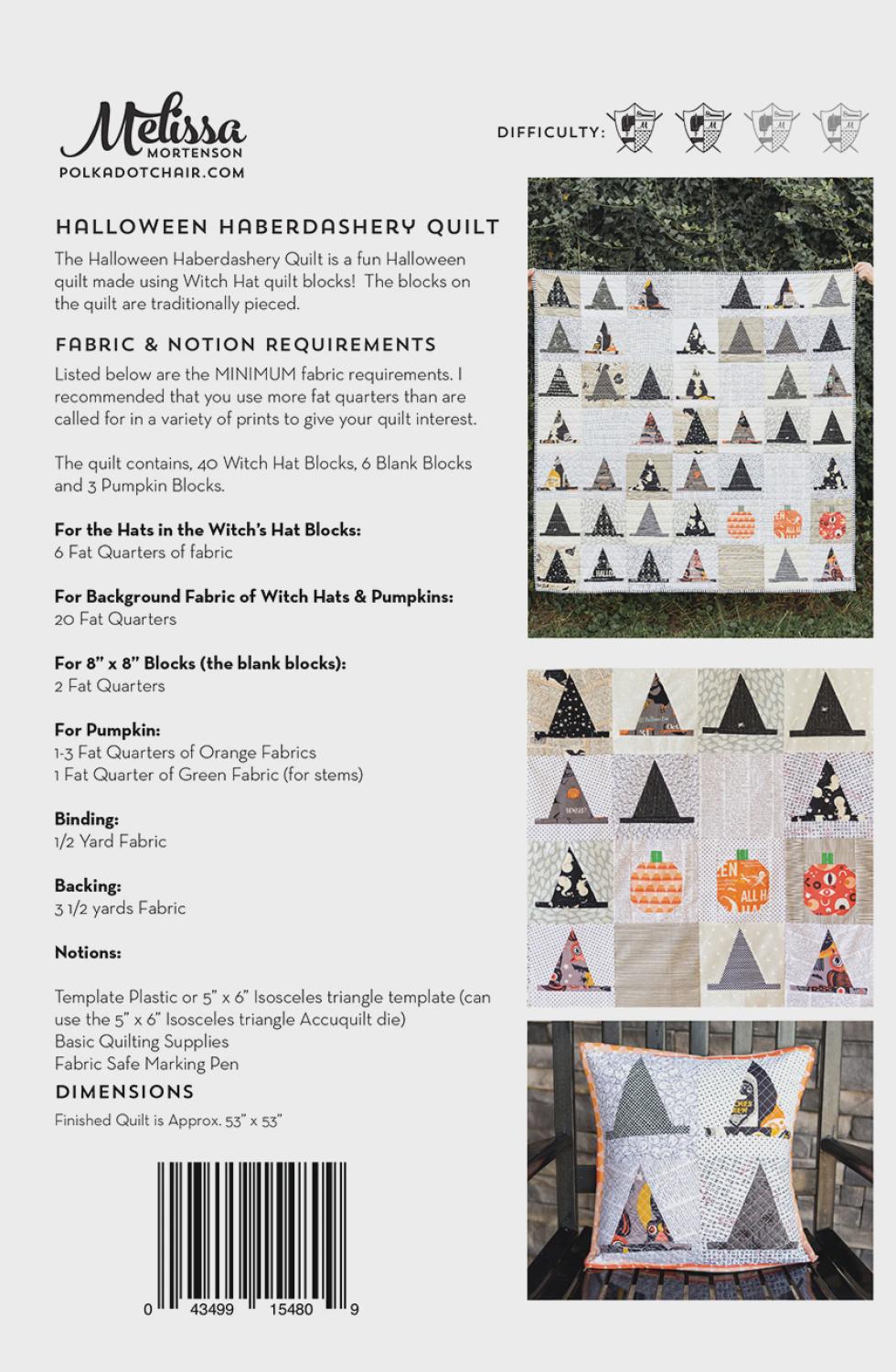 Halloween Haberdashery Quilt Pattern PDC4809 by Melissa Mortenson of Polka Dot Chair
