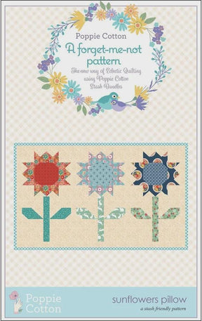 Sunflowers Pillow Pattern FNP23117 by Poppie Cotton 30" x 17"