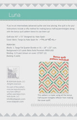 Luna Quilt Pattern by Kate Spain KS 2401 Printed Pattern Only Quilt Pattern Size 63" x 72"