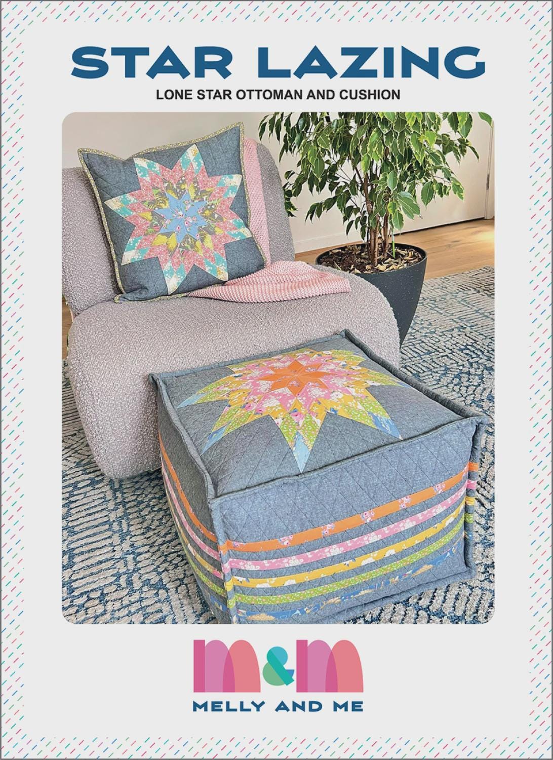 Star Lazing Lone Star Ottoman and Cushion Pattern - CAMM194 by Melly and Me