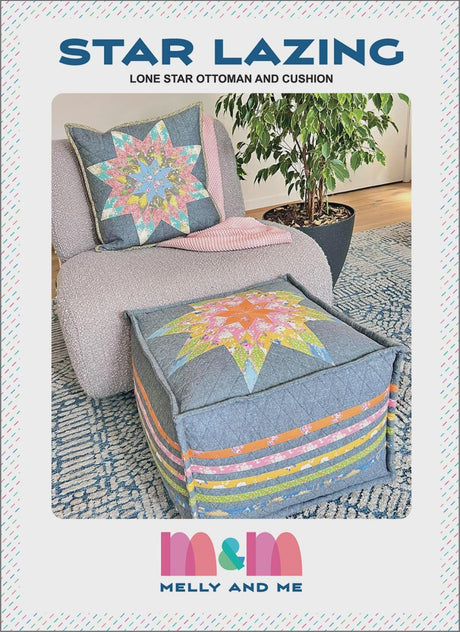 Star Lazing Lone Star Ottoman and Cushion Pattern - CAMM194 by Melly and Me