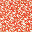 a repeating pattern of white flowers with green centers against a red background.
