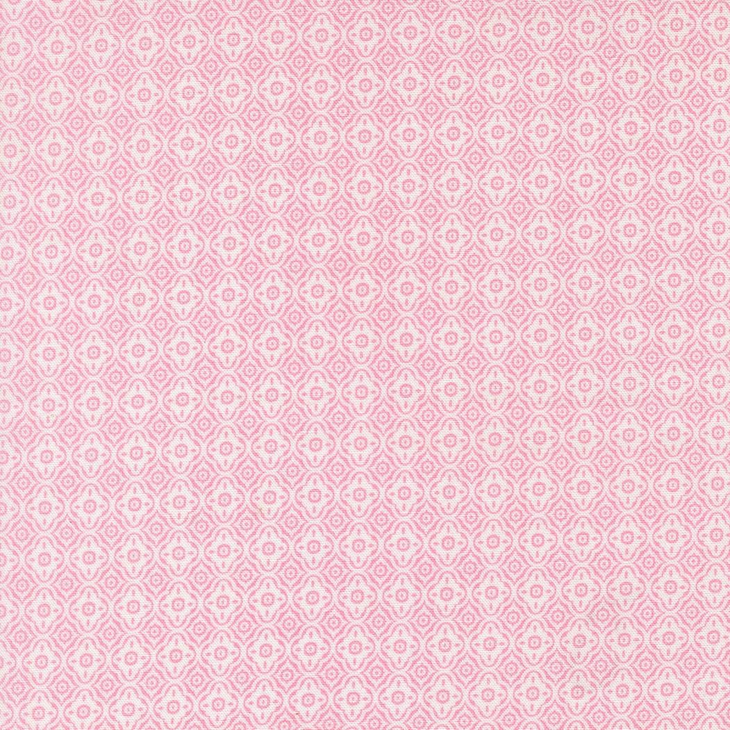 a repeating pattern of pink and white flowers or leaves arranged in a grid-like fashion.