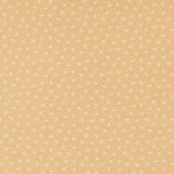 The image is a repeating pattern of small white flowers or leaves on a beige background.