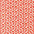 a repeating pattern of red flowers with white centers, creating a visually striking and symmetrical design.