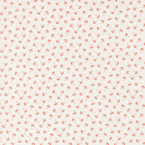 a repeating pattern of small red flowers or leaves on a light-colored background.