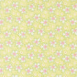 a repeating pattern of pink and white flowers on a yellow background.